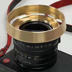 Brass E49 ventilated shade on Leica Q.