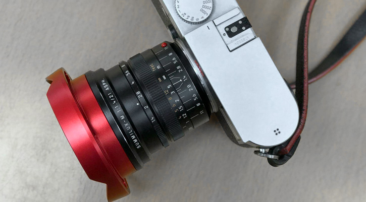 Leica 21mm Summilux-M ASPH f/1.4 with RED ventilated lens shade 
