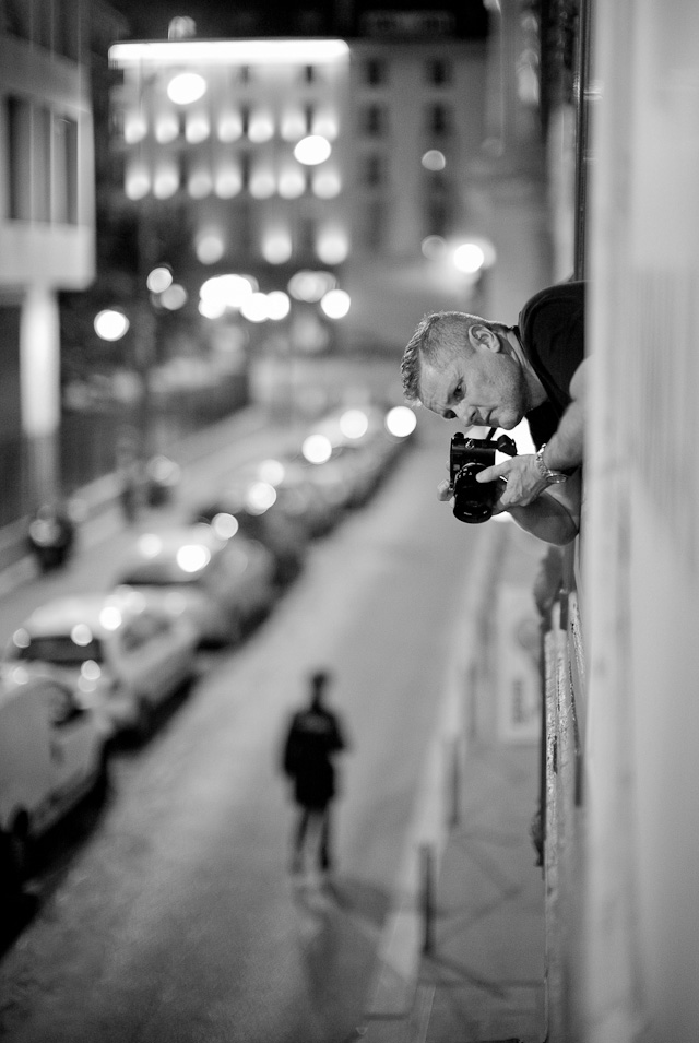 Melbourne-based portrait photographer and former workshop student Mark Strachan drove from Frankfurt to Paris to crash on our couch. We had late dinner in a cosy place around the corner, and shot out the windows. It was good fun! Leica M Type 240 with Leica 50mm Noctilux-M ASPH f/0.95.