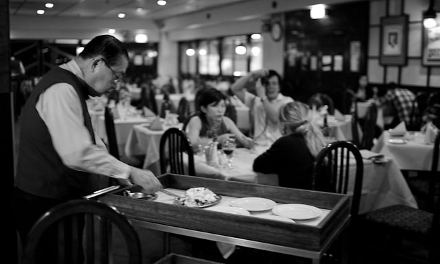 Mr Tan Niap Hin serving in Shashlik Restaurant