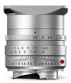 Leica 35mm Summilux-M ASPH FLE f/1.4 with the square lens shade (2014)