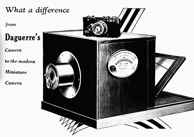 When the first rangefinder camerascame out in 1925, the camera became small and portable. On top of the then traditional cmaera is the Leica