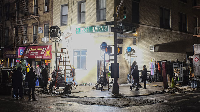 Hot lights on the set of Gotham.