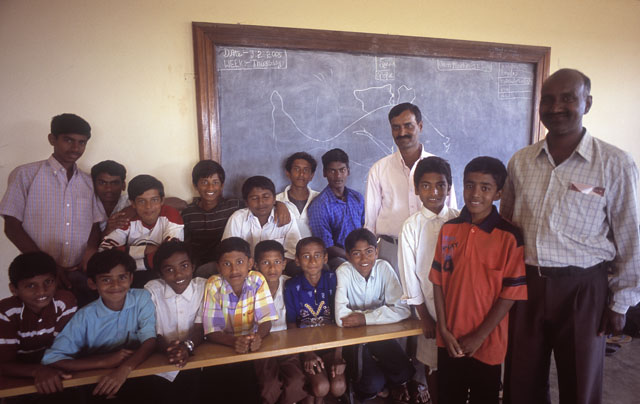 Headmaster of JSS Higher Pozimary School in Mysore, India with his class. Leica M4. © 2005-2016 Thorsten Overgaard. 