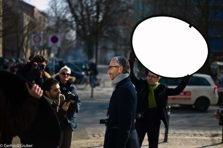 Doing portrait photography on location in Berlin. Photo by Gerhard Gruber.