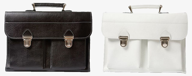 The Last Bag in black and white leather