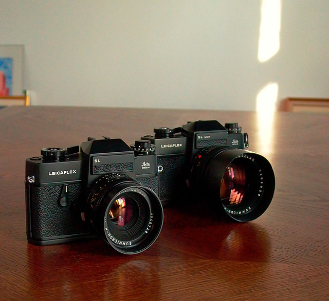 My Leicaflex SL and the Leicaflex SL mot side by side. 