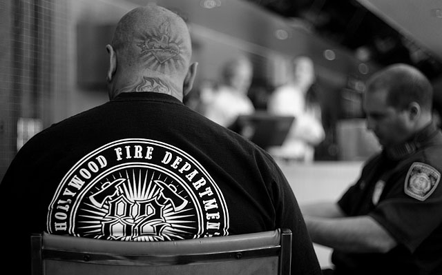 "Hollywood Fire Department" in color and black and white. Leica M9 with Leica 50mm Summicron-M f/2.0
