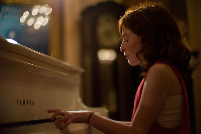 Young girl playing piano. Leica M9 with Leica 50mm Noctilux-M f/1.0