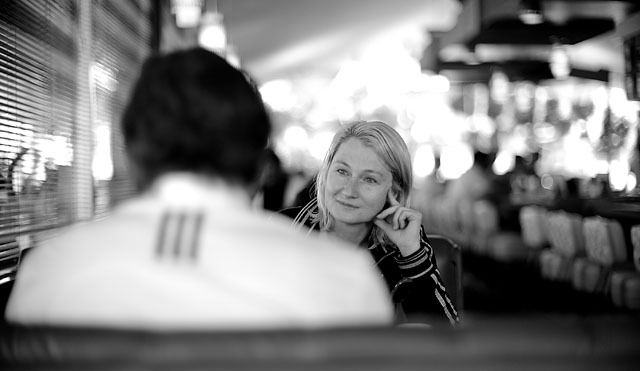 Dan Feldstein and Birgit Krippner inside the Dann's Diner in Los Angeles. Leica M9 with Leica 50mm Noctilux-M f/1.0