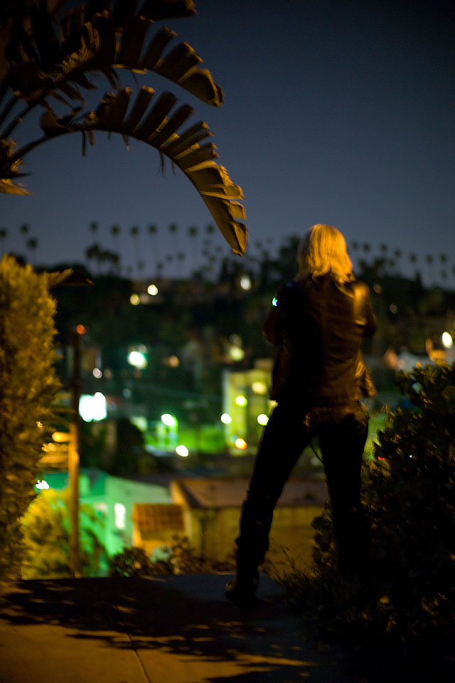 Birgit Krippner having a shot of the Silverlake trademark. Leica M9 with Leica 50mm Noctilux-M f/1.0