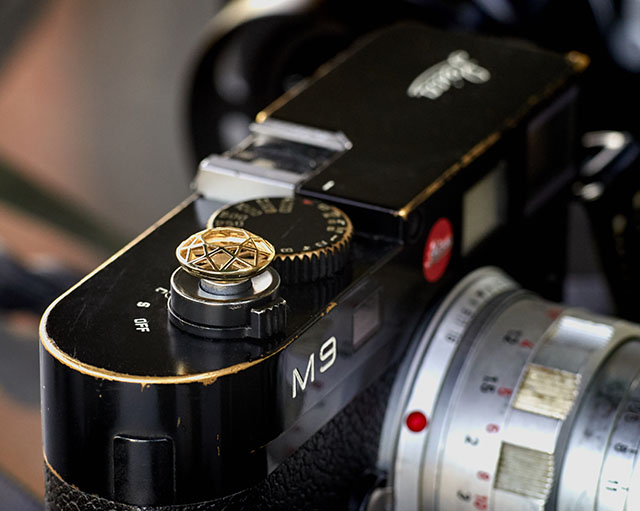 Soft release button from Bashert Jewelry on my Leica M9.