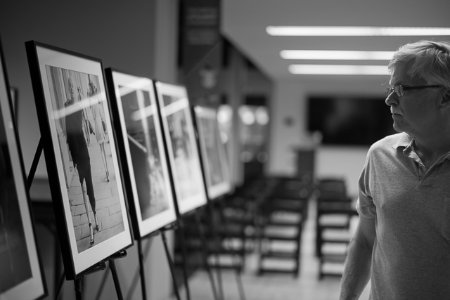 Richard Sprengeler having a look at the Thoesten von Overgaard exhibiton space at International Photography Hall of Fame. Leica M10 with Leica 50mm Summilux-M ASPH f/1.4. 