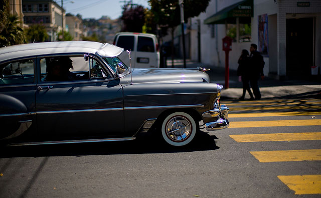 Some people see cars like this in the street all the time where they live, some never see things like that. If the people who see them every day would realize how fantastic this is and photgoraph some more of what they experience as the dull every-day ... This way people who see classic cars every day but never have seen an ice bear can exchange pictures with those who see ice bears every day but never any classic cars! 