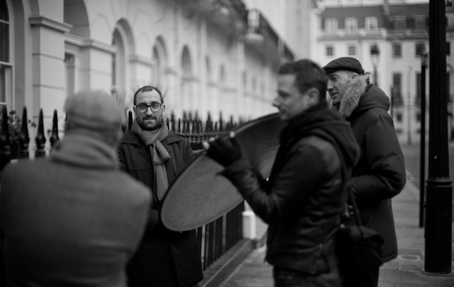 Doing portraits: Everybody gets to shoot a portrait, some times everybody also gets to be the model for the others. Here it is Robert Lemm from Germany who shoots Barrie Gledden while Patrick Arends takes care of the light and Matthew Montgomery does the sound effects.