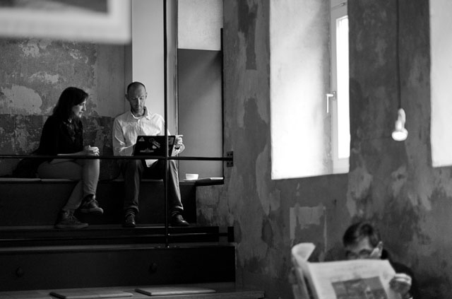 Working in the cafe. Leica M9 with Leica 35mm Summilux-M AA f/1.4. © 2016 Thorsten Overgaard