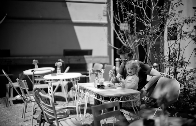 Daughter with father, Berlin. Leica M 246 with Leica 50mm Noctilux-M ASPH f/0.95. © 2016 Thorsten Overgaard.
