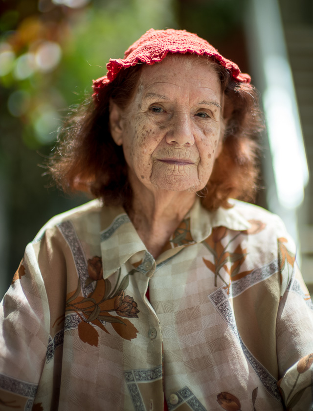 This 96 year old lady was outside in her garden as the workshop walked by in the suburbs. I asked if I could do a portrait. Leica M10 with Leica 50mm Noctilux-M ASPH f/0.95. Copyright 2017-2018 Thorsten von Overgaard. 