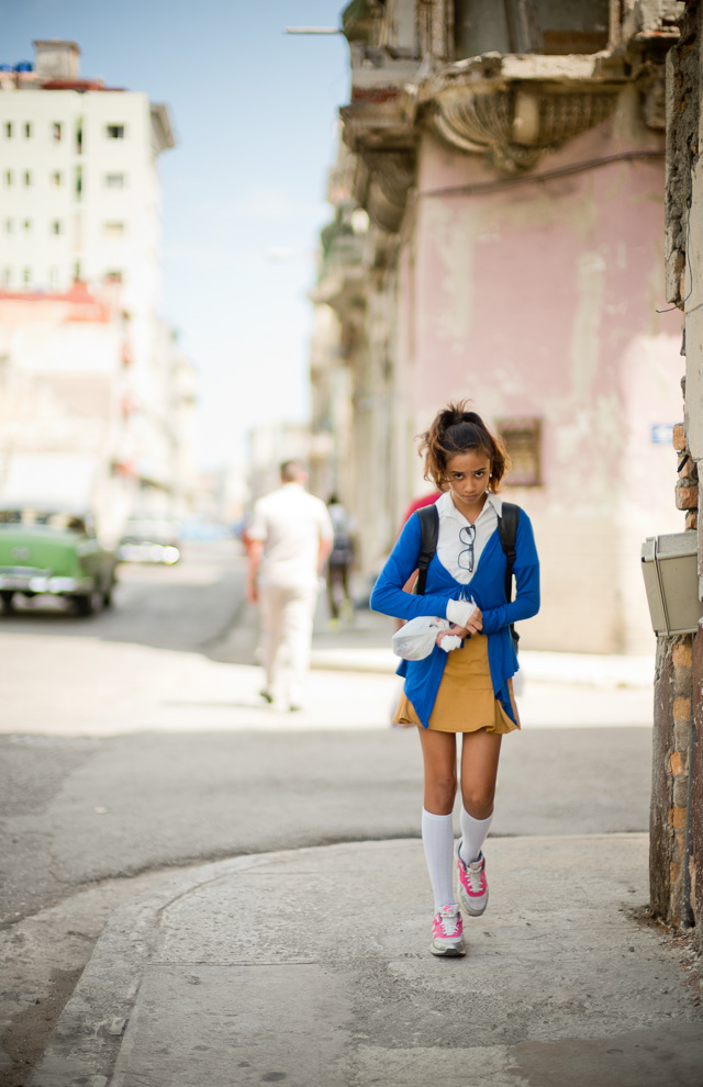 This school girl walking the streets of Havana, Cuba became the cover of my eBook, "A Little Book on Photography" ($47). Leica M10 with Leica 50mm Noctilux-M ASPH f/0.95. Copyright 2017-2018 Thorsten von Overgaard.