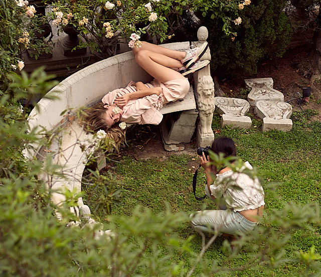 Girls doing a shoot in the garden. Leica M10 with Leica 75mm Noctilux-M ASPH f/1.25. © 2018 Thorsten von Overgaard. 