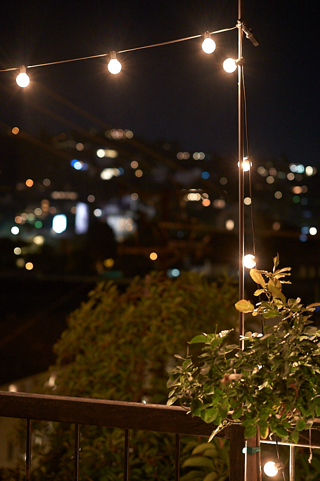 The terrace at night. This is my office most of the time when in LA. 