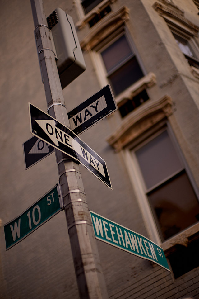 Either way is a one way street at Weehawken Street in New York.Leica M10-P with Leica 50mm Noctilux-M ASPH f/0.95. © Thorsten von Overgaard.