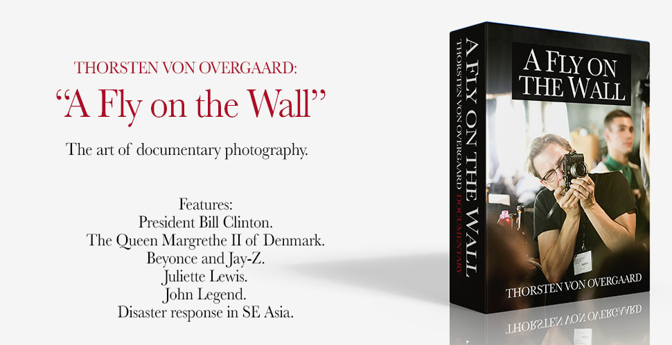 "A Fly on the Wall" video class on documentary photography by Thorsten Overgaard. Features stories of Thorsten Overgaard photographing up and personal:President Bill Clinton, HRH Queen Margrethe of Denmark, The Royal Family, Beyonce, Jay-Z, Juliette Lewis, John Legend, BECK .. and more. 