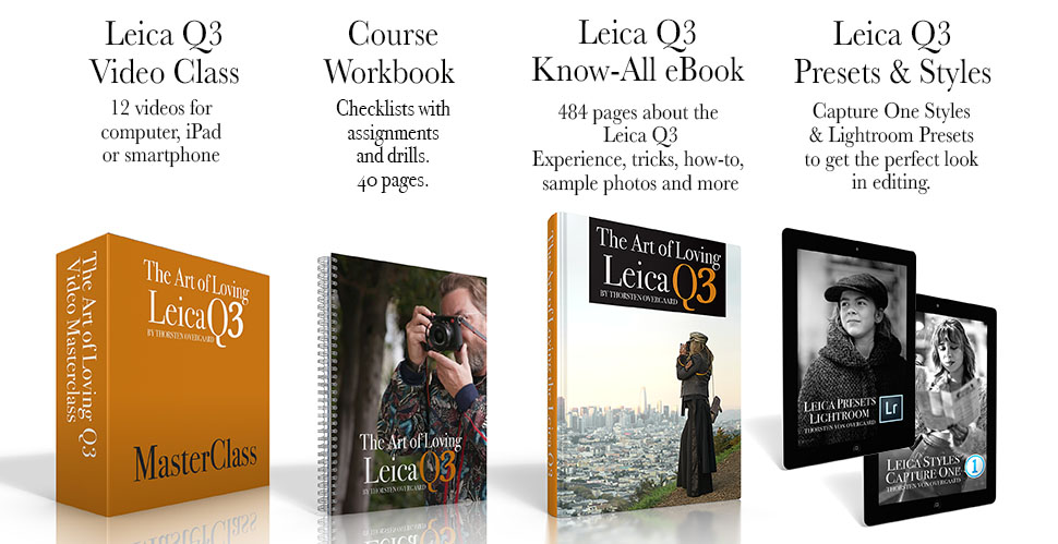 The full Leica Q3 training bundle of Leica Q3 Masterclass Video and Leica Q3 eBook by photographer Thorsten Overgaard
