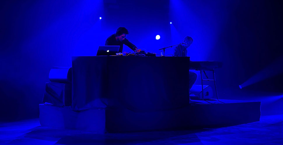 Mike Sheridan and Mads Langer giving concert in LED light in The Royal Theater in Copenhagen, Denmark. If you turn the dials a bit in Lightroom, the colors and all changes completely. A good idea is to get the exposure correct in such cases so you don't have to adjust anything.