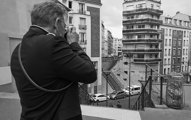 This is me taking a photo again when a dad and his son walks up the stairs. Photo: Layla Bego.