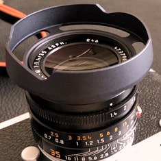 Ventilated Shade in Matte Black paint for the Leica 35mm Summilux-M ASPH f/1.4 FLE