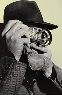 Henri Cartier-Bresson with the Leica M3 in 1955. Bot he and the Leica could be said to have changed photography forever. 