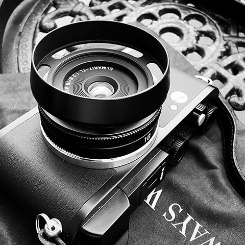 Leica 18mm Elmarit-TL ASPH f/2.8 "pancake lens" on the Leica CL, with the E39mm ventilated shade ($149) designed by Thorsten von Overgaard. Camea strap by Rock'n'Roll Camera Straps & Bags.