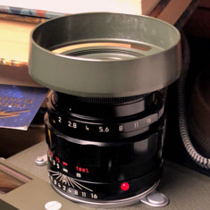 Leica 50mm APO-Summicron-M ASPH f/2.0 with the Thorsten von Overgaard ventilated lens shade in black. 
