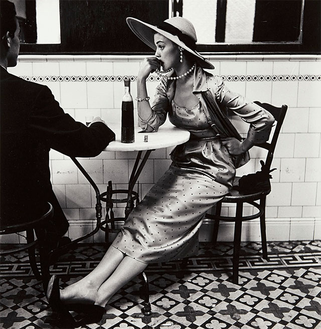 Irving Penn was a Leica user from 1950-1958. In this photo, model Jean Patchett in a cafe in Peru for Vogue. 