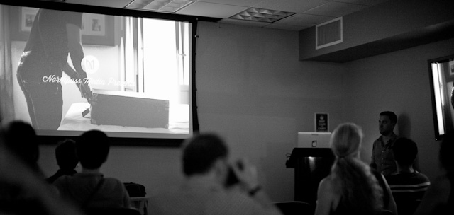 Reid H Bangert watching the movie with the audience