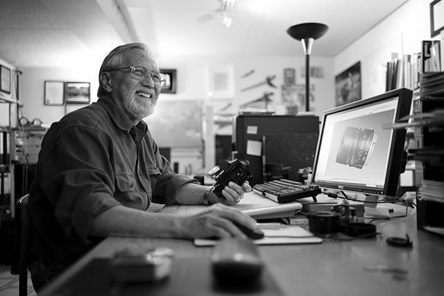 Lens designer Andre de Winter in his office in Midland, Canada. © Thorsten Overgaard. 