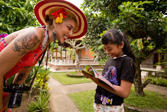 Joy and Butang having fun with the picture dictionary. Butang learned English, and Joy learned Indonesian. Leica M 240 with Leica 21mm Summilux-M ASPH f/1.4