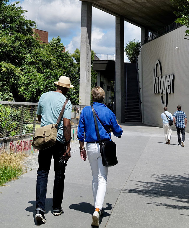 Walking and talking with Thorsten Overgaard. Photo by Mark Mitchell.