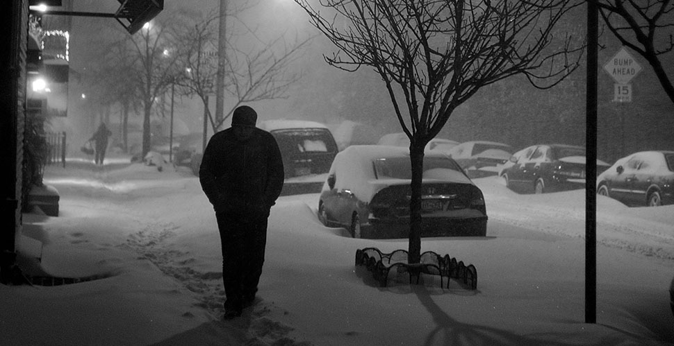 On the corner of 10th Street and 2nd Avenue in New York around midnight on December 26, 2010. Leica M9 with Leica 50mm Summicron-M f/2.0 Version II (from 1964).  © 2010-2015 Thorsten Overgaard.