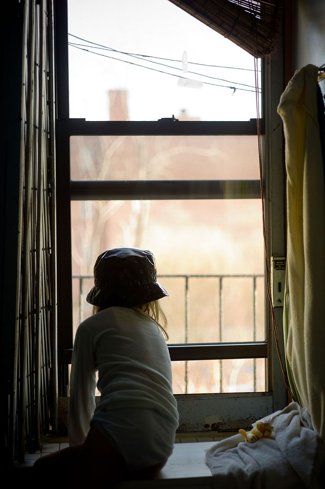 And finally one from a few hours ago, Robin looking out the window. I've done more color photos from Manhattan and Brooklyn than I usually would. The colors are just very interesting in this area and at this time of year. 