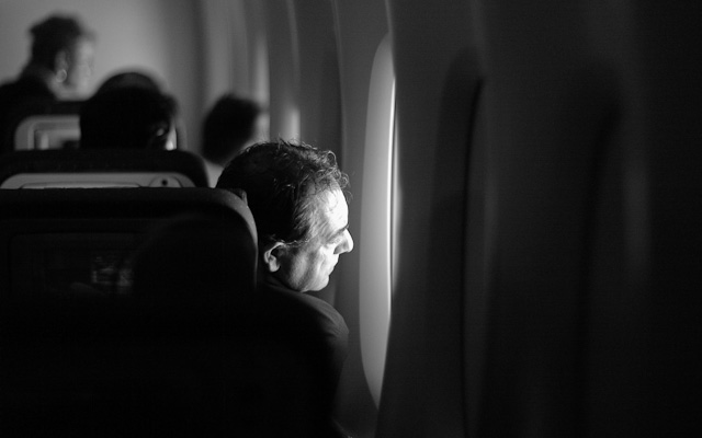 Onboard the AirFrance Airbus A380 from Paris to Los Angeles. Leica M 240 with Leica 80mm Summilux-R f/1.4. © 2014-2016 Thorsten Overgaard. 