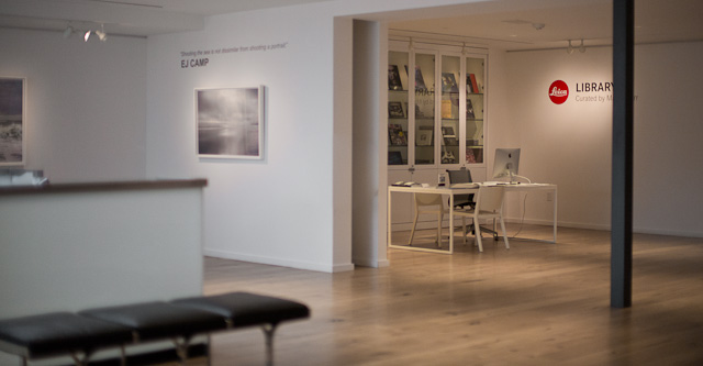 The spacious Leica Gallery Los Angeles on the 1st floor includes a library and a nice open atrium/event space.

