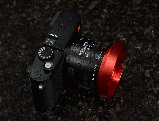 Leica Q3 with Ventilated Shade in RED designed by Thorsten von Overgaard.