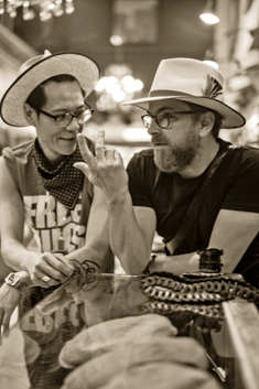 Hat designer Van Huynh from JJ Hat Center in New York made a fedora specially for Thorsten von Overgaard. Photo: Brian Shimansky.