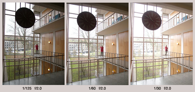 Three exposures of the same frame