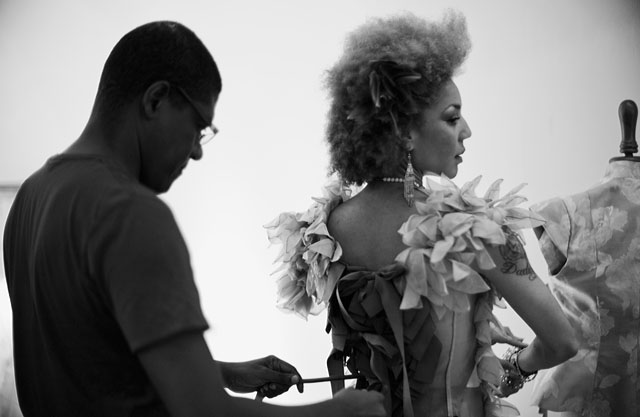 Haute Couture designer Helmer Joseph fitting a dress. Leica M9 with Leica 50mm Noctilux-M f/1.0