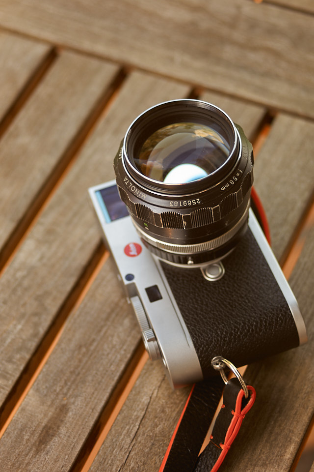 Leica M11 with the Minolcat Rokkor 58mm f/1.2. Leica R9 DMR with 35-70mm f/4.0. © Thorsten Overgaard.