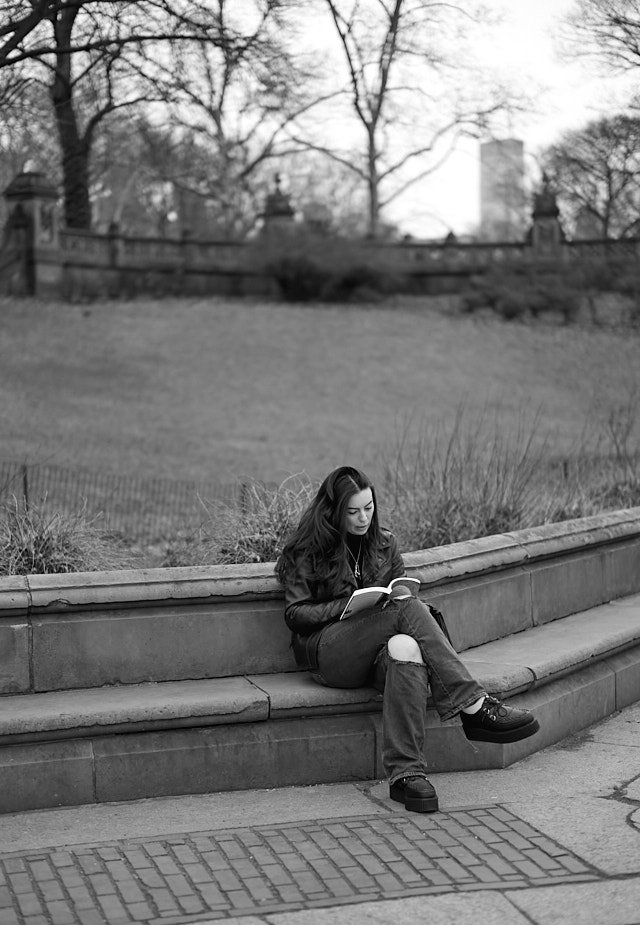 Reading in Central Park. Leica M Monochrom with Leica 50mm Summilux-M ASPH f/1.4. © Thorsten Overgaard. 