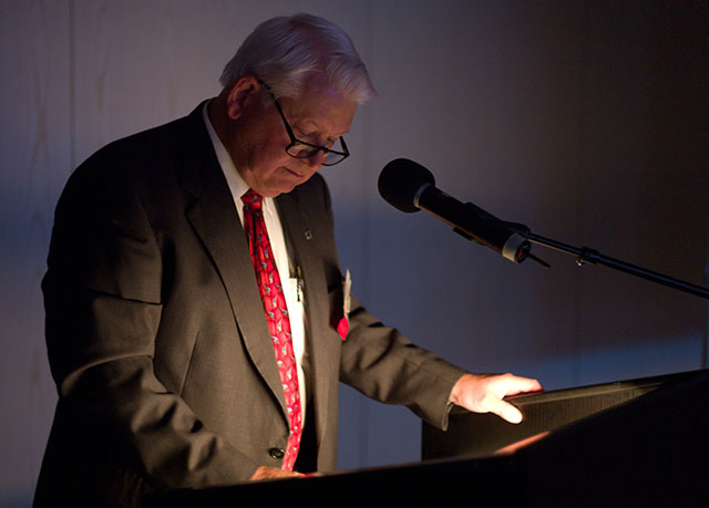 Leica Historical Society of America (LHSA) event for 120 americans in Wetzlar, September 2010, president of LHSA Bill Grimwood introducing the keynote speaker of the event, Thorrsten Overgaard. 